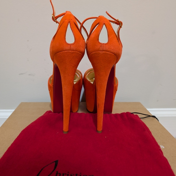 Christian Louboutin Mayada Orange Platform Heels 36.5 6.5 - Picture 4 of 6